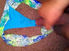 cum on nieces turquoise vs thong panty
