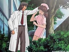 Have a look at this great anime video where this sexy nurse is fucked silly by a guy outdoors until she's filled by cum.