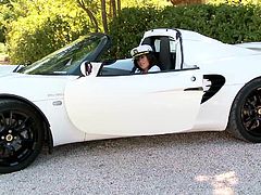 Check out this hot solo scene where the sexy Linet Slag pulls up on a sports car and starts taking off her clothes outdoors as you feel a boner coming on.