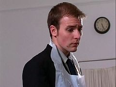 Submissive patient gets screwed missionary style while two interns are watching the action. Horny Doc shoots her tits with massive cumshot. Then she gets fucked doggy style by one of the interns.
