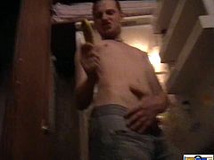 Entertain yourself by watching this Russian teen, with small boobs wearing panties, while she acts naughty with an amateur guy in a reality clip.