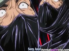 Hot Ninjagirl Kunoichi sucks two dicks - Hentai