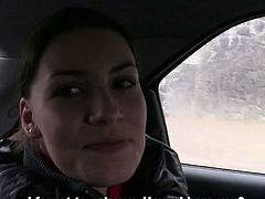 This cute Czech girl was waiting for a friend, but she ditched her. This guy wants to fuck her and she accepts his offer since she doesn't have anything else better to do.