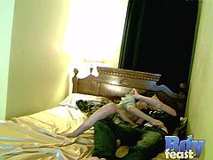 Trace and William make out and undress each other before fucking in bed. Watch as Trace sticks his penis deep inside his buddy's asshole for a big creampie.