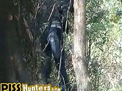 Piss Hunters brings you a hell of a free amateur porn video where you can see how this horny blonde poses and takes a piss in the woods while assuming very hot poses.