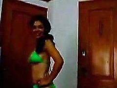This green lingerie of sexy brunette with nice ass look attractive on her sexy body. Have a look at this chick in The Indian Porn sex video.