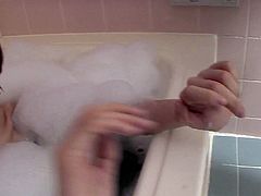 That short haired filthy wench took bath. Her guy came in and showed her a box with fresh pie. She set to suck his a bit smelly dick in order taste a piece of that sweet pie. Have a look at that dirty bitch in Jav HD sex video!