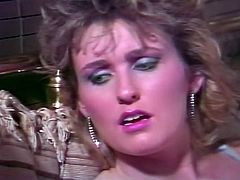 Attractive light haired curvy chick talks on the bed with naked man. Have a look at this chick in The Classic Porn sex clip.