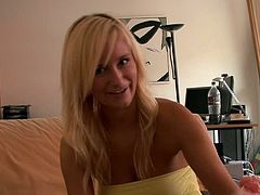 Her skills in sliding the toy up her wet pussy makes her look adorable during insolent solo cam show