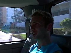 Things get heated up as this van drives down the street and these two gay guys strip naked, suck cock and then fuck hardcore.