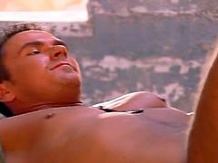 These soldiers brought equipment for war but end up having some hot sex in old ruins as they pump hard in this movie.