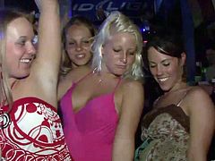 Press play to watch these chicks, with natural boobs wearing sexy outfits, while they get drunk and suddenly they are out of control showing their bodies.