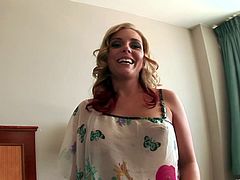 Nikki Jayne is a dirty little whore with perky tits who just loves to suck dicks. She comes to her lover's dick, puts it inside of her mouth, and strokes it hard.