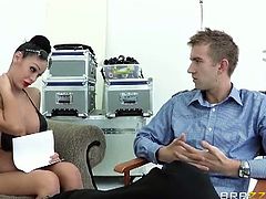 Brazzers Network brings you a hell of a free porn video where you can see how the busty brunette Angelina Valentine enjoys a hot fuck while assuming very naughty poses.