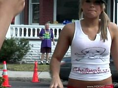 Marvelous Babes Act Naughty In The Middle Of The Street