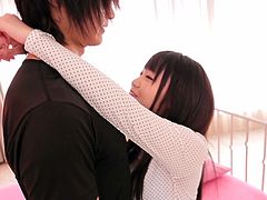 Aren´t you crazy about small Japanese women? The long-haired brunette girl in the video undresses slowly and lets her boyfriend enjoy the sight of her tits and ass. The guy kneels to lick her delicious butt and pussy after sucking her nipples. Relax and take a look!