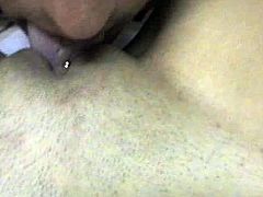 The handsome stud is licking a swollen pussy and makes it nice and wet so he can slip in his penis into it. The ravishing babe enjoys being licked and fucked.