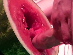 Reality Food Fetish For A Satisfied Watermelon Fucking Guy