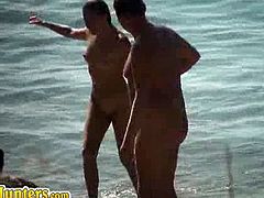Beach Hunters brings you a hell of a free porn video where you can see how a sexy brunette belle poses naked in the beach while assuming some very interesting poses.