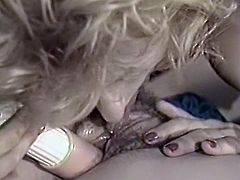 Curly haired whorish hotties with sexy shapes pleased saggy vaginas of one another with sex toys in flying position. Just look at that dirty lesbian fuck in The Classic Porn sex clip!