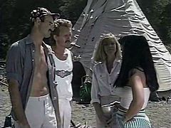 Fuck starving zealous lesbians went to tent and set to kiss each other with passion...Look what they did next in The Classic Porn sex video!