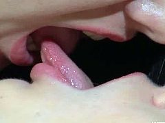 Blonde and brunette pair in hot pussy licking