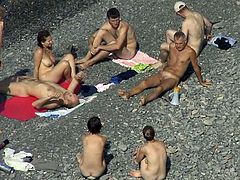 Lots of naked bodies on the nudist beach!