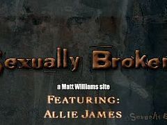 Sexually Broken brings you a hell of a free porn video where you can see how the hot brunette Allie James gets bound and banged very hard into a massive orgasm.