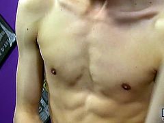 Pretty boy twinky Ryan Daley started pinching his nipples and fondling her innocent dick. He started masturbating in front of the camera and toying his ass.