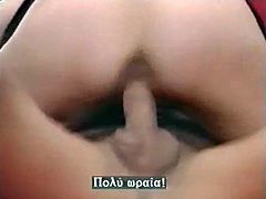 This chick has an enormous sexual appetite. You won't believe how hungry for sex she is unless you watch this awesome classic porn video. She gets her pussy filled with pretty thick cock but she has one more dick to handle.