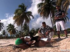 Have fun with this hardcore scene where these sexy ladies have sex with horny guys out on the beach on a hot summer day.