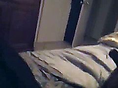 Horny american brunette wants to have sex with her boyfriend. She gives him a blowjob and then wants to fuck, but there are no more condoms. She doesn't care and fucks him in missionary position.