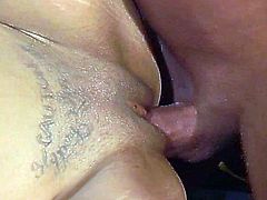 The sweet brunette babe fucked in nail and facial by cum in this tube.