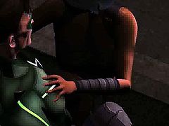 3D babe gets fucked hard by The Green Lantern