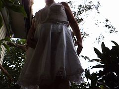 Sissy Ray in White Skirt Showing off