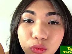 Slender tranny gaping her wet anal hole. This shemale is ready for more as she prepares by toying her hole. Join petite ladyboy Amay solo toy plays with her gaping small asshole.