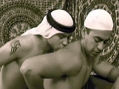 Arabian dicks for your queer fantasies. They are taking you back in time today. Don't mis sout as Arab hunk gets his thick hard cock deep throated before getting fucked.
