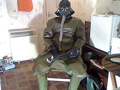 Green rubber wank.