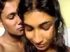Naughty Indian babe gets filmed by her boyfriend while she sucks on his hard cock