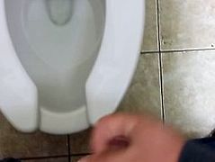 Masturbating in a public restroon and getting caught!!