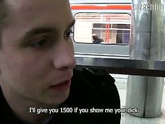 Lovely guy was the pickup of the day as he are in the train together with this dude and got an indecent proposal from these horny twink desperate for a young stranger's cock.