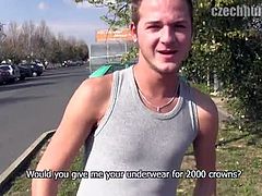 Czech Hunter brings you a hell of a free porn video where you can see how this naughty stud gives an amazing pov outdoors handjob while assuming very hot positions.
