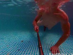 East Boys brings you a hell of a free porn video where you can see how this sensual hunk poses and masturbates by the pool while getting ready to be even naughtier.