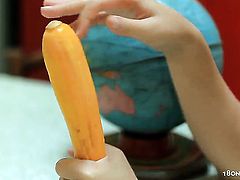 Monroe gives herself some love hole stimulation with the help of her dildo