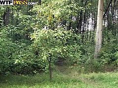 Ester seems to adore the nice view and the forest. But most of all she wants her lover's cock, to suck it with passion when down on knees. The blonde Russian slut is wearing high heels and has lovely tits. The amateur couple gets really excited. Click to watch the horny details caught on tape!