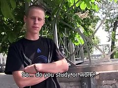 Czech Hunter brings you very intense free porn video where you can see how this Czech twink sucks a hard rod of meat outdoors while assuming very hot positions.