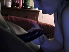 hubby films his wife sucking BBC