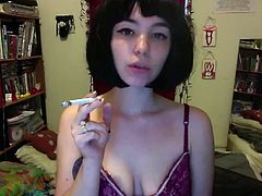 hot smoking webcam girl