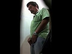 Mature men in public toilet