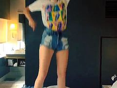 Miley Cyrus Dances and Twerks on a Bed